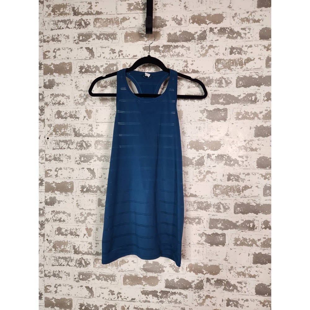 Athleta Women Blue Teal Racerback Scoop Neck Stretch Tank Top Small